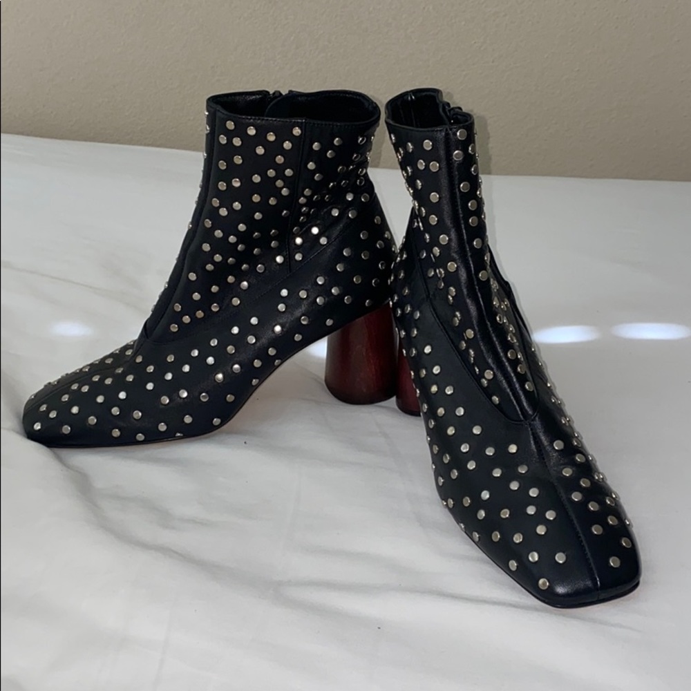 Helmut Lang Black Leather Studded Boots